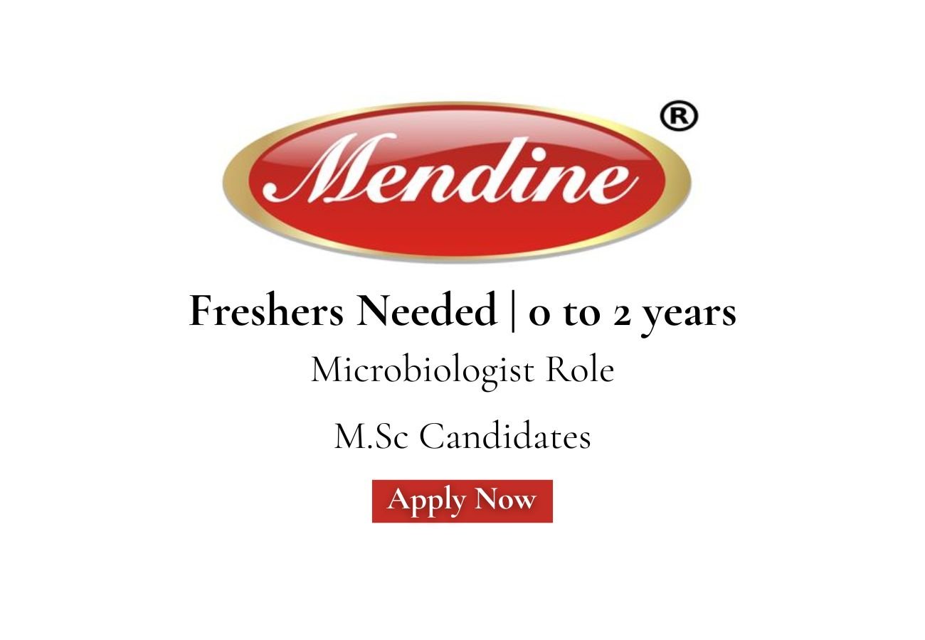 Freshers Needed In Microbiologist At Mendine Pharmaceuticals