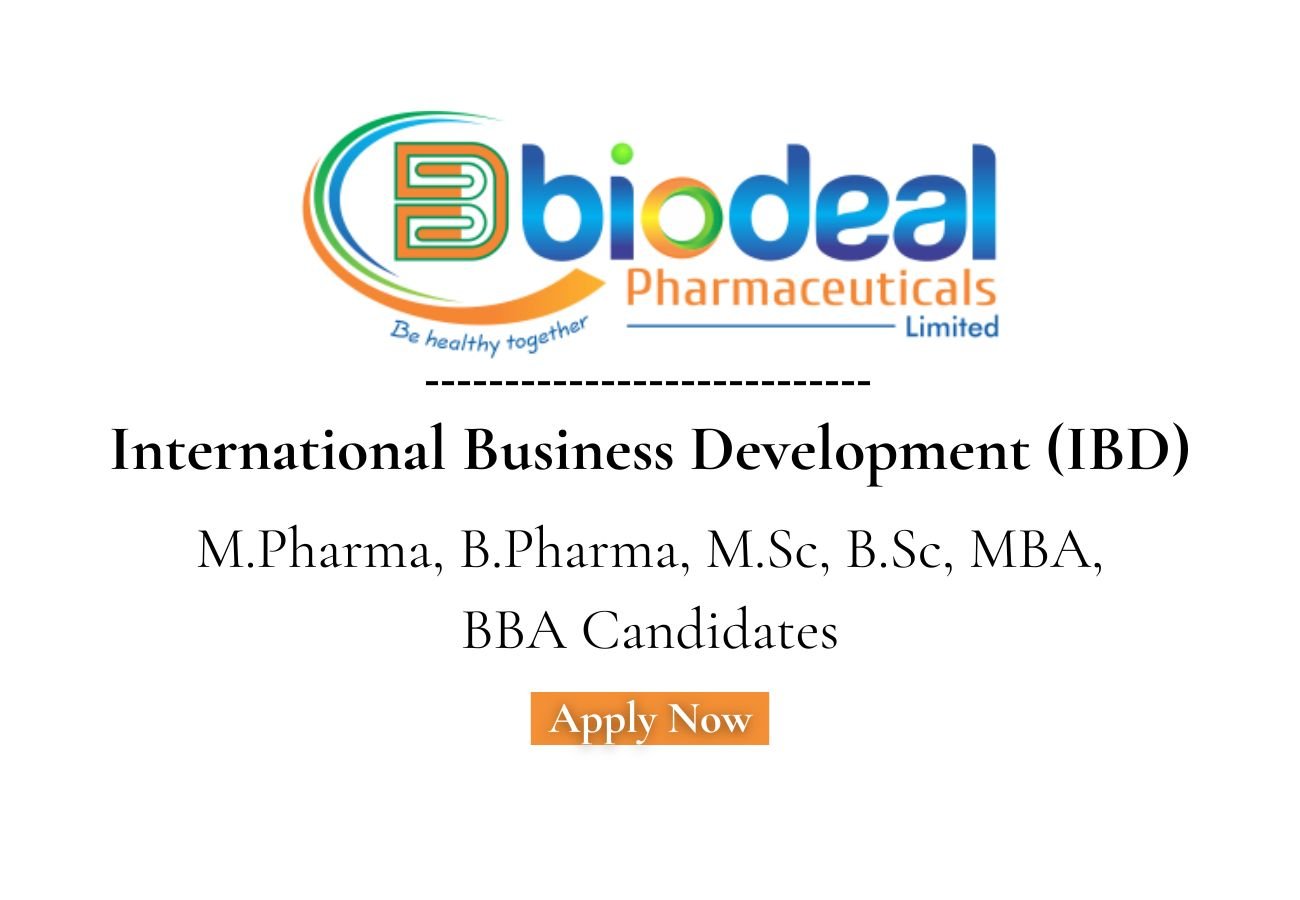 Biodeal Pharmaceuticals Hiring For International Business Development (IBD) Manager