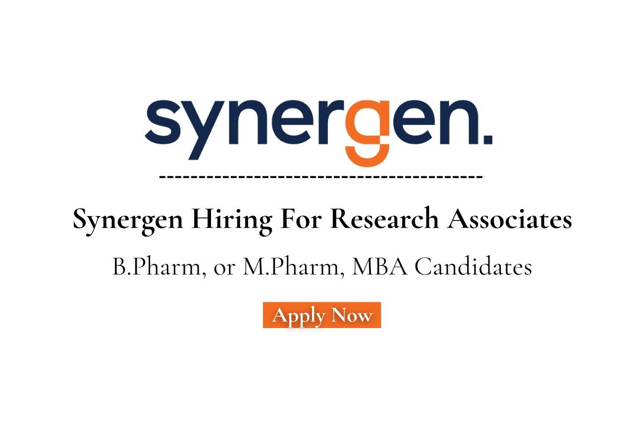 Synergen Hiring For Research Associates