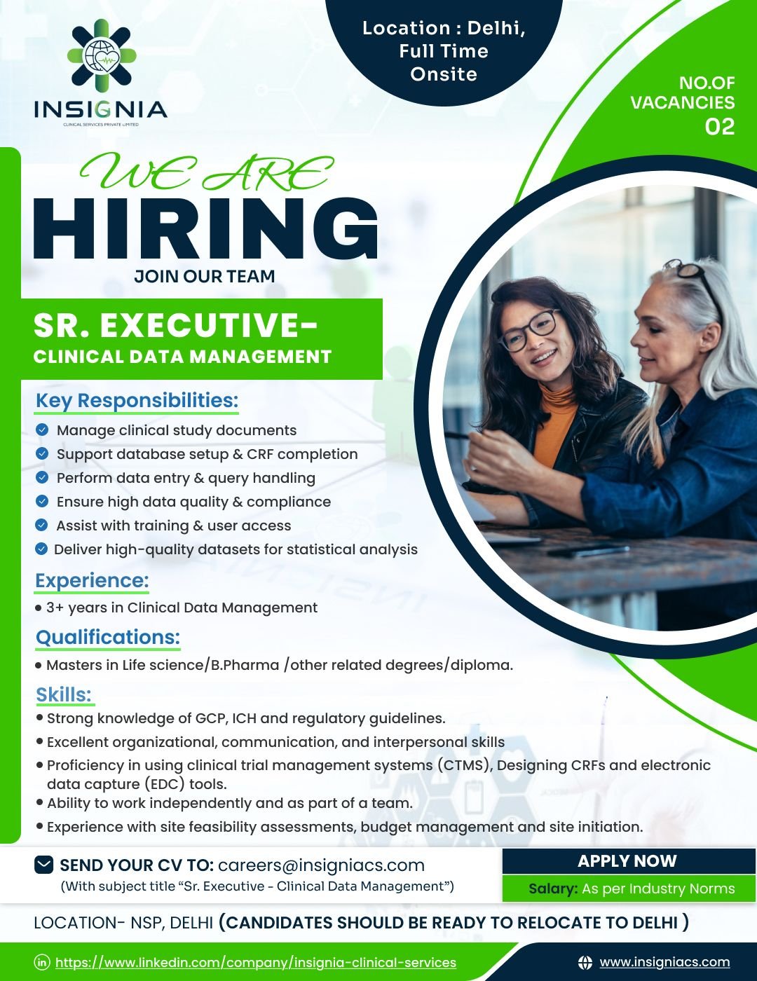 Insignia Clinical Services Hiring For Clinical Data Management