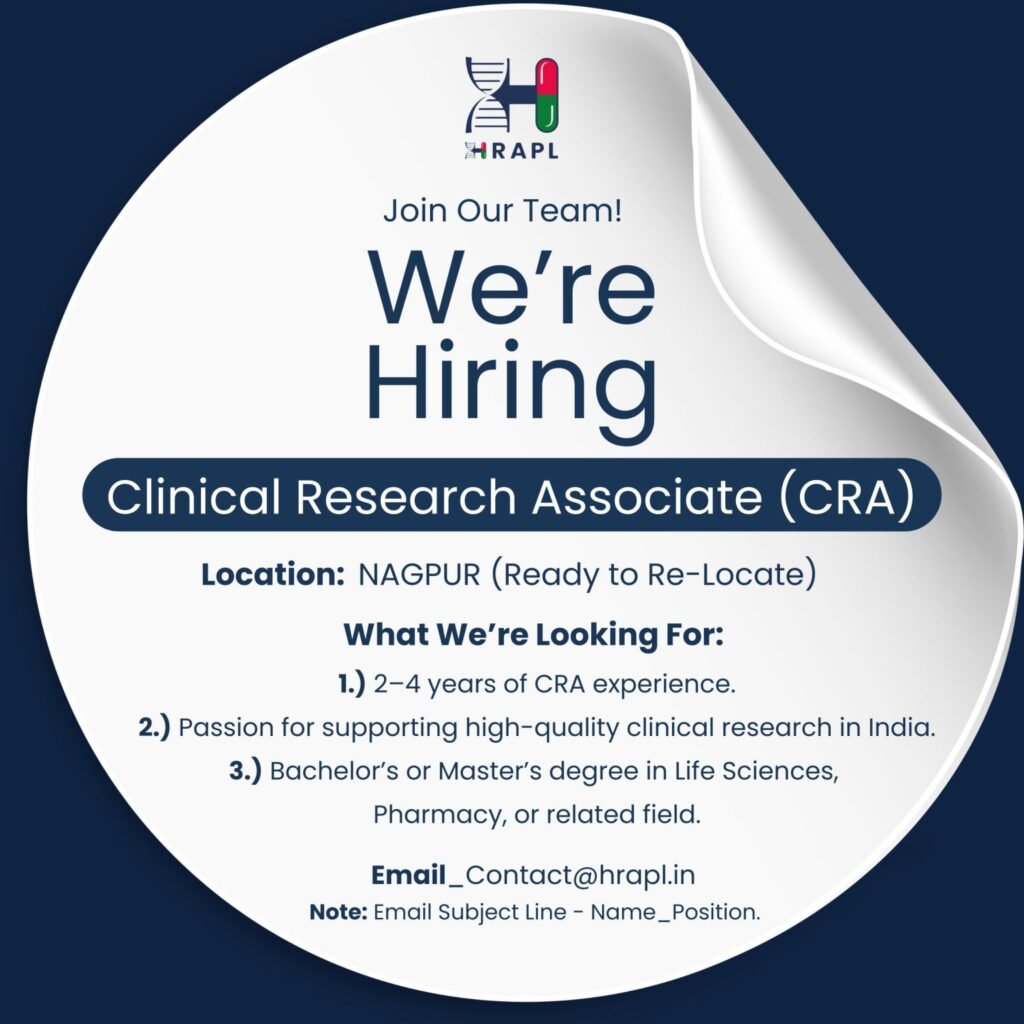HRAPL Hiring For Clinical Research Associate HRAPL Hiring For Clinical Research Associate