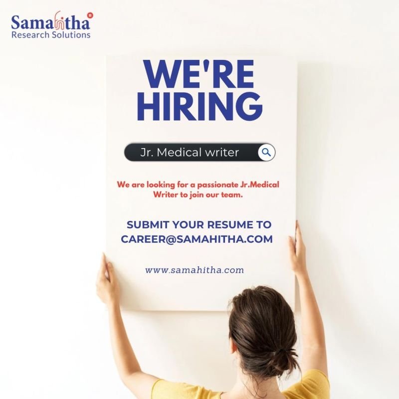 Samantha Research Hiring For Jr. Medical Writer Samantha Research Hiring For Jr. Medical Writer