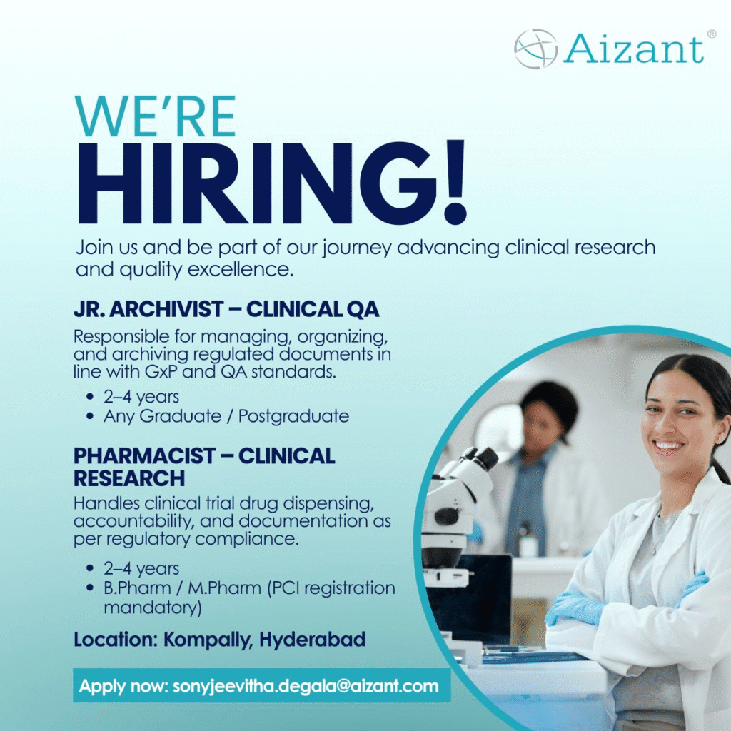 Aizant Hiring For Clinical Research and Quality Excellence Aizant Hiring For Clinical Research and Quality Excellence