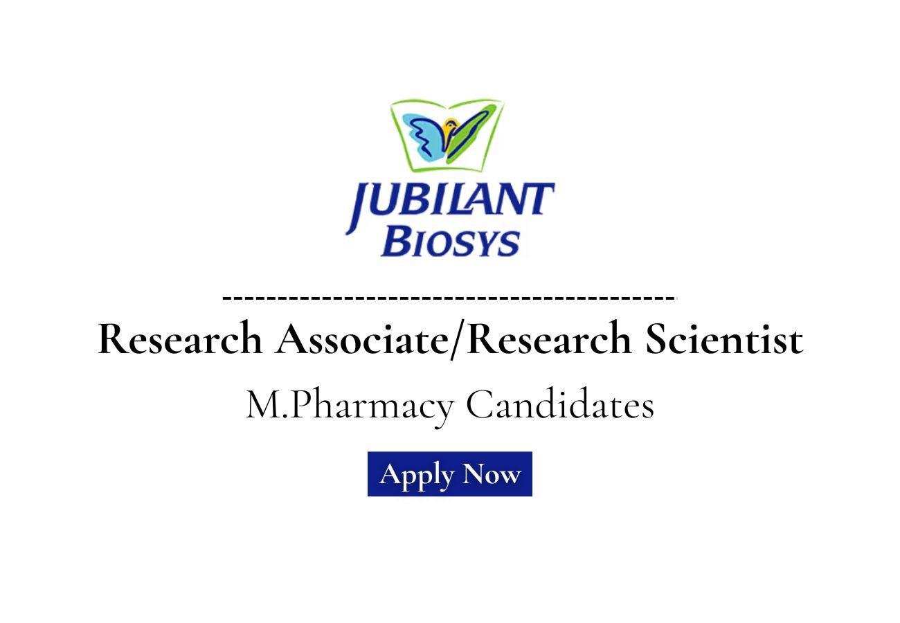 Jubilant Biosys Hiring For Research Associate / Research Scientist