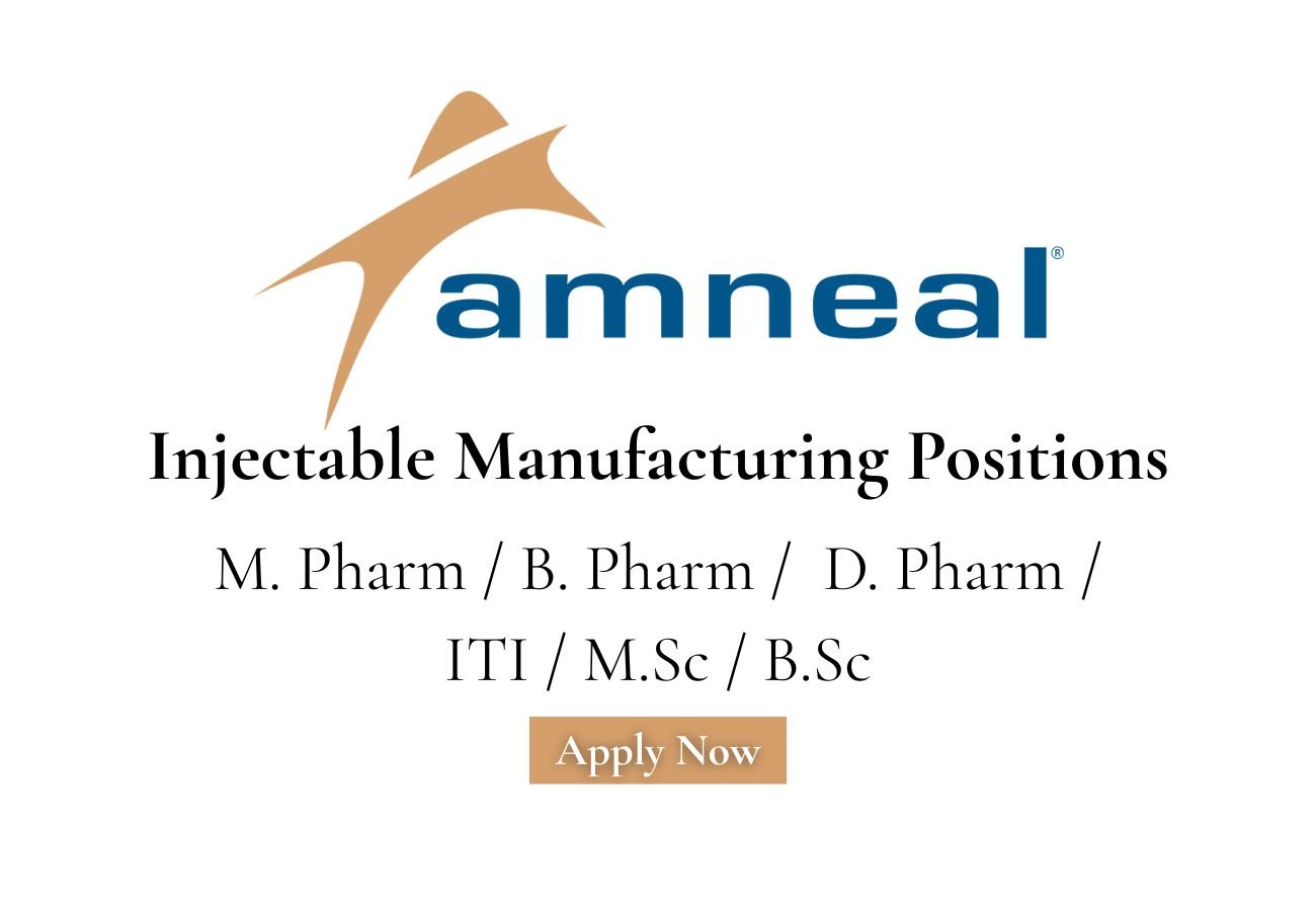 Amneal Pharmaceuticals Hiring For Injectable Manufacturing