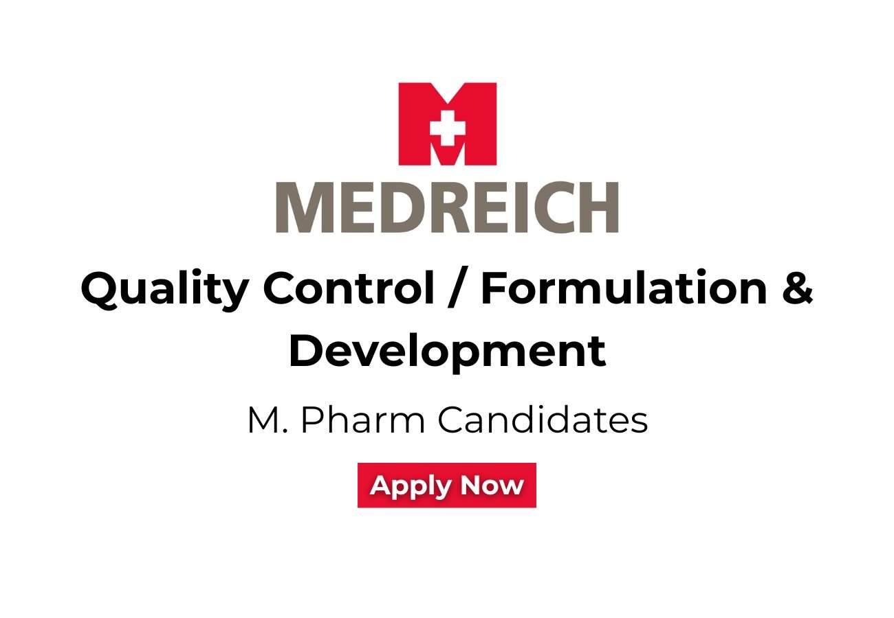 Medreich Hiring For Quality Control, Formulation & Development