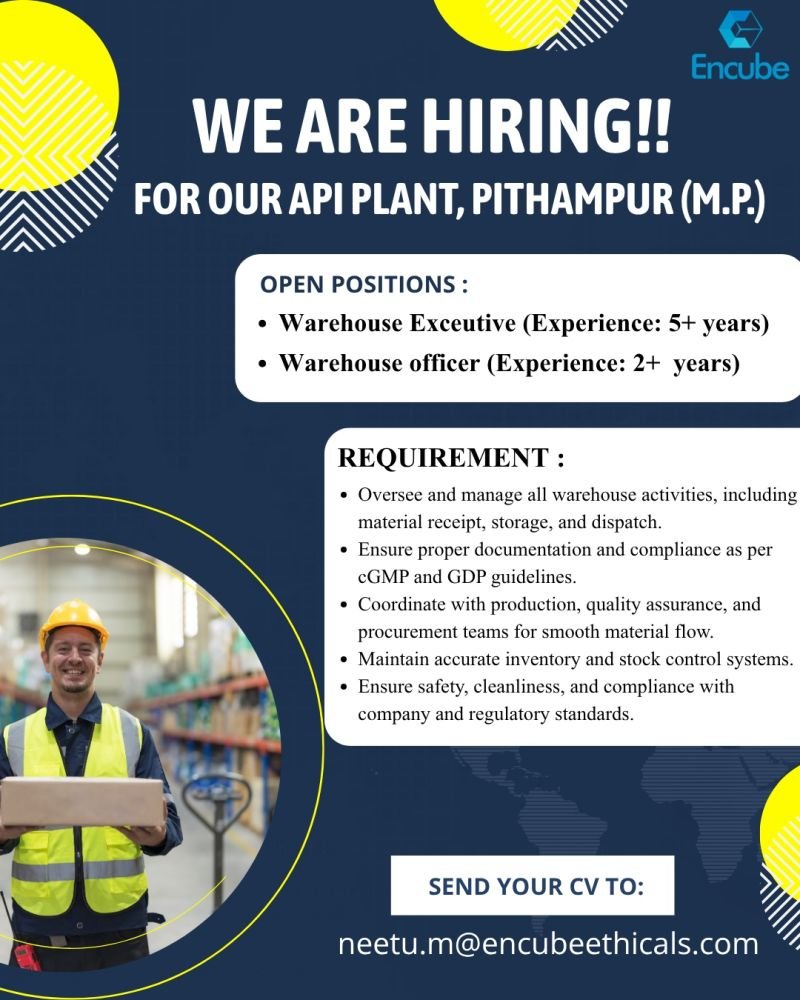 Encube Hiring For Warehouse