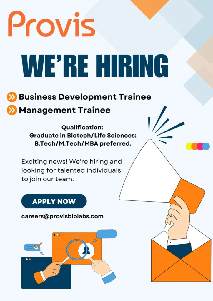 Provis Biolabs Hiring For Business Development Trainee