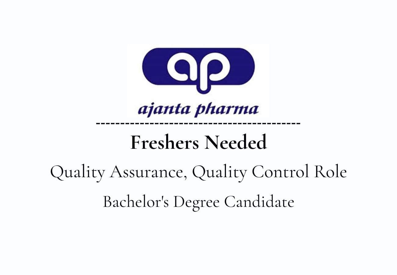 Freshers Needed In QA, QC ( Apprentice ) At Ajanta Pharma