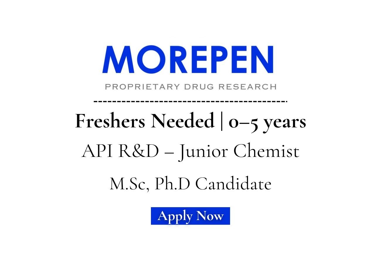 Freshers Needed In API R&D – Junior Chemist At Morepen PDR