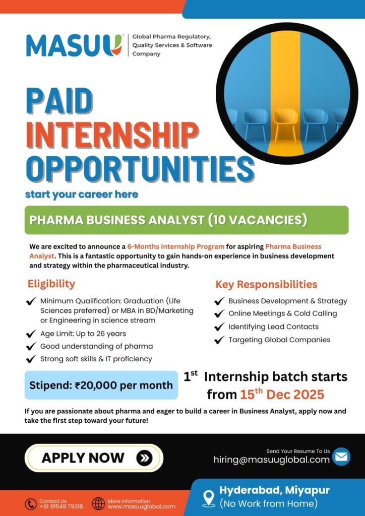 MASUU Services Hiring Freshers For business analyst intern