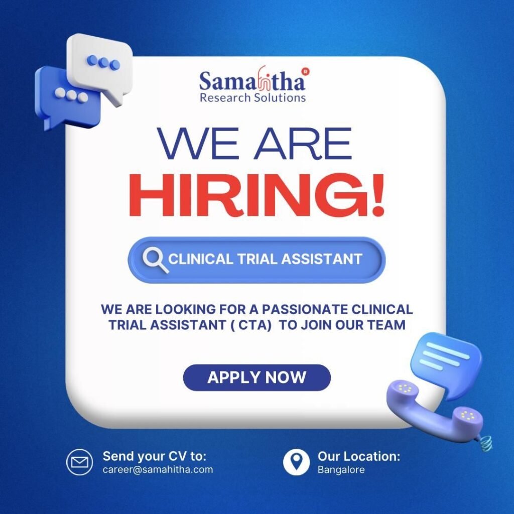 Samantha Research Solutions Hiring For Clinical Trial Assistant Samantha Research Solutions Hiring For Clinical Trial Assistant