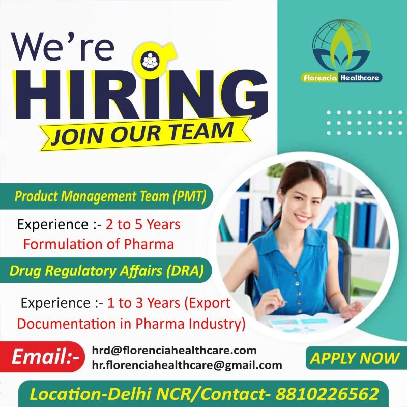 Florencia Healthcare Hiring For Product Management, Drug Regulatory Affairs