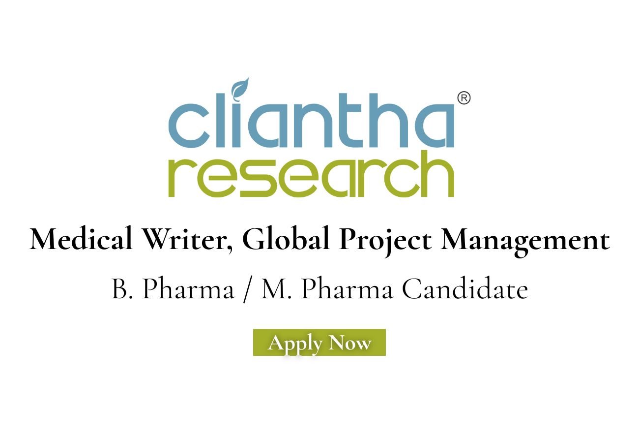Cliantha Research Limited Hiring For Medical Writer, Global Project Management