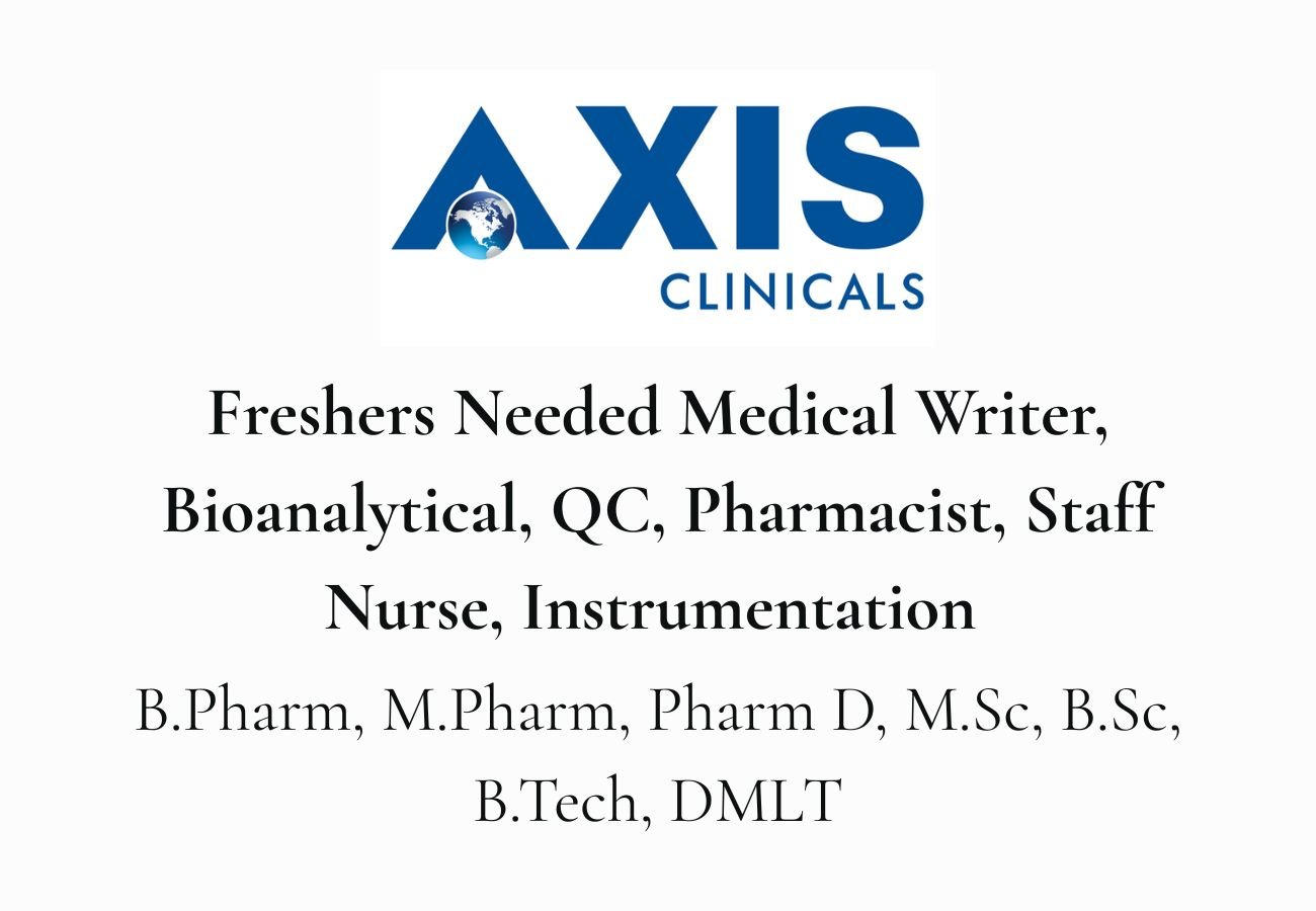 Freshers Needed In Hiring For multiple positions At Axis Clinicals