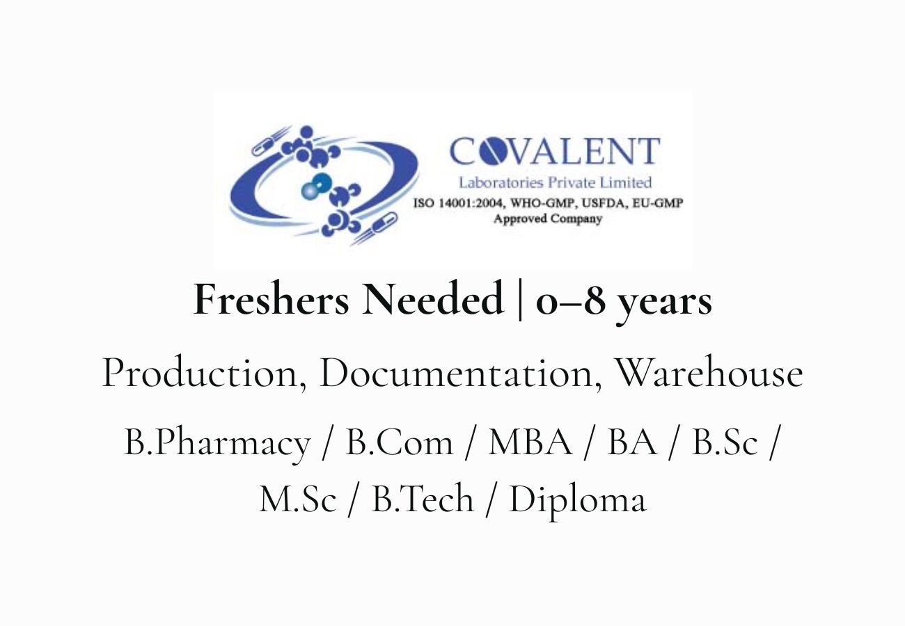 B.Pharmacy / B.Com / MBA / BA / B.Sc / M.Sc / B.Tech / Diploma