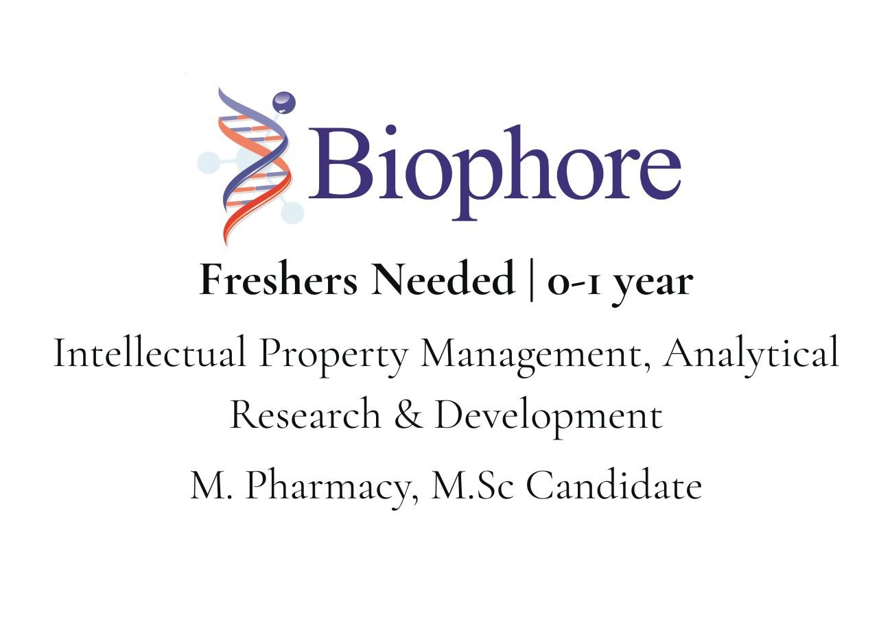 Freshers Needed In IPM, AR&D At Biophore
