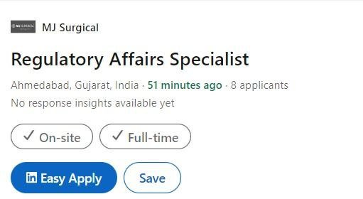 MJ Surgical Hiring For Regulatory Affairs Specialist MJ Surgical Hiring For Regulatory Affairs Specialist
