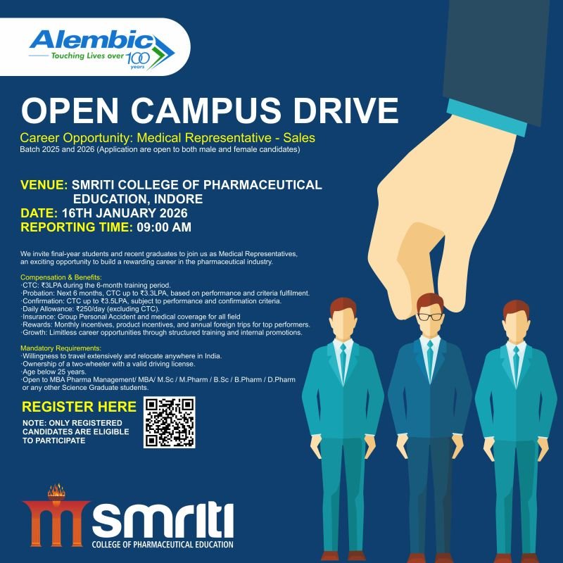 Alembic Pharmaceuticals Hiring For Medical Representative
