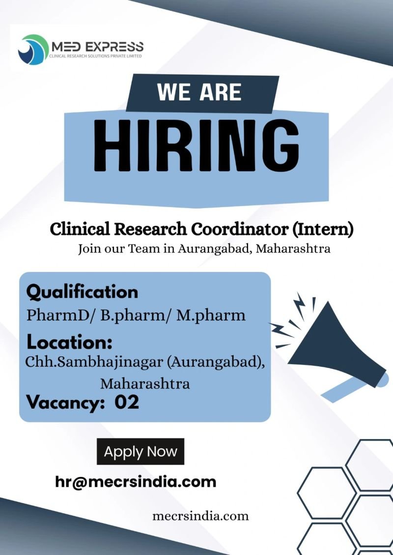 Freshers Needed In Clinical Research Coordinator At Med Express