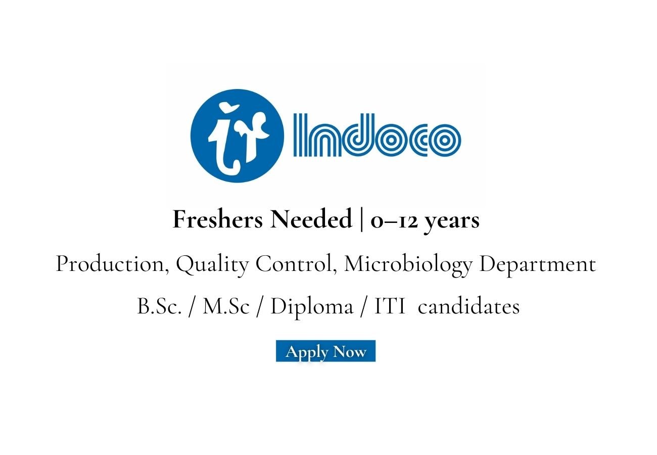 Freshers Needed In Production, Quality Control, Microbiology At Indoco Remedies Limited