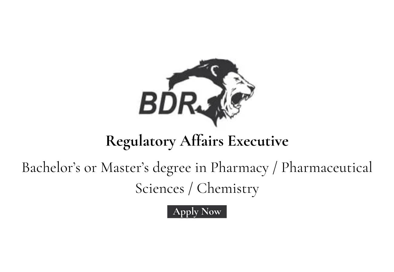 BDR Pharmaceuticals Hiring For Regulatory Affairs Executive