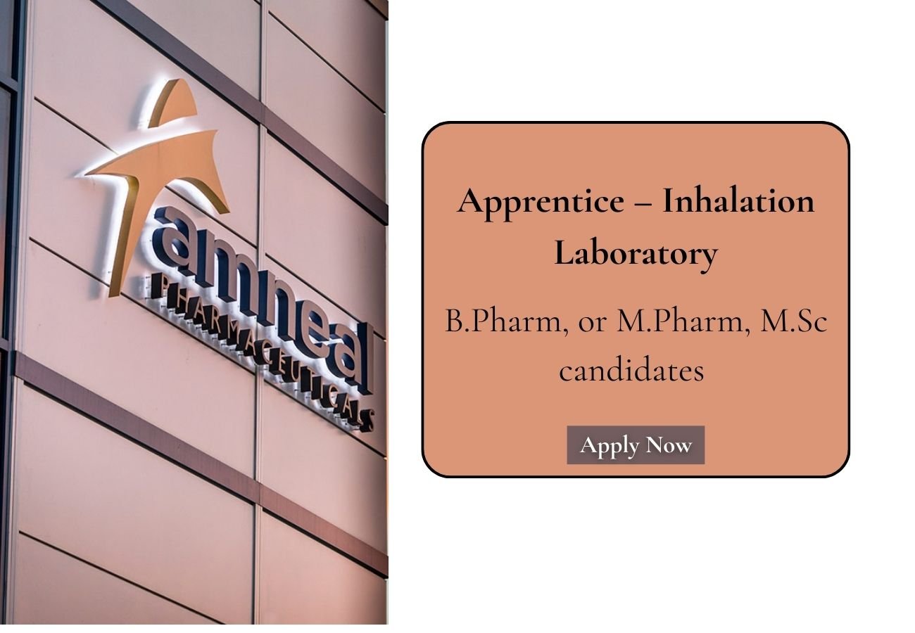 Amneal Pharmaceuticals Hiring For Freshers Apprentice – Inhalation Laboratory