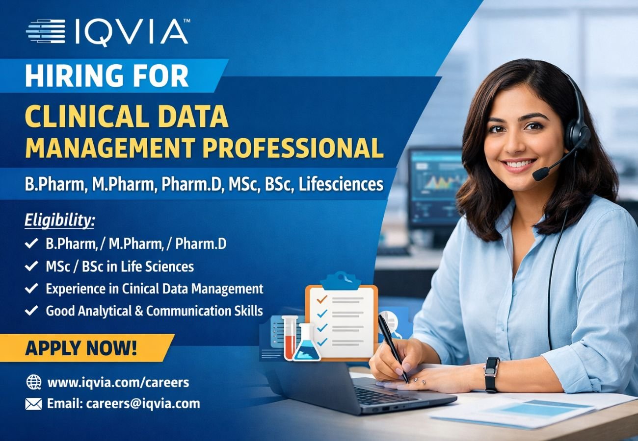 IQVIA Hiring For Clinical Data Management Professional