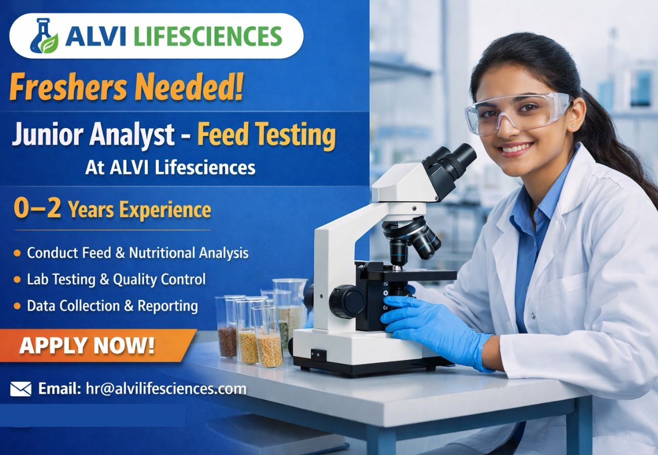 Freshers Needed In Junior Analyst – Feed Testing At ALVI Lifesciences