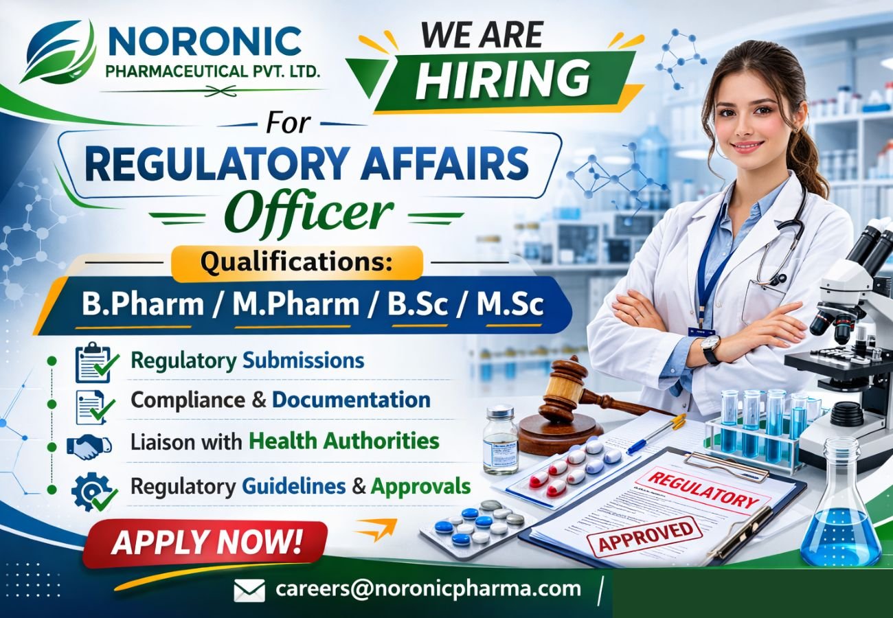 Noronic Pharmaceutical Hiring For Regulatory Affairs Officer