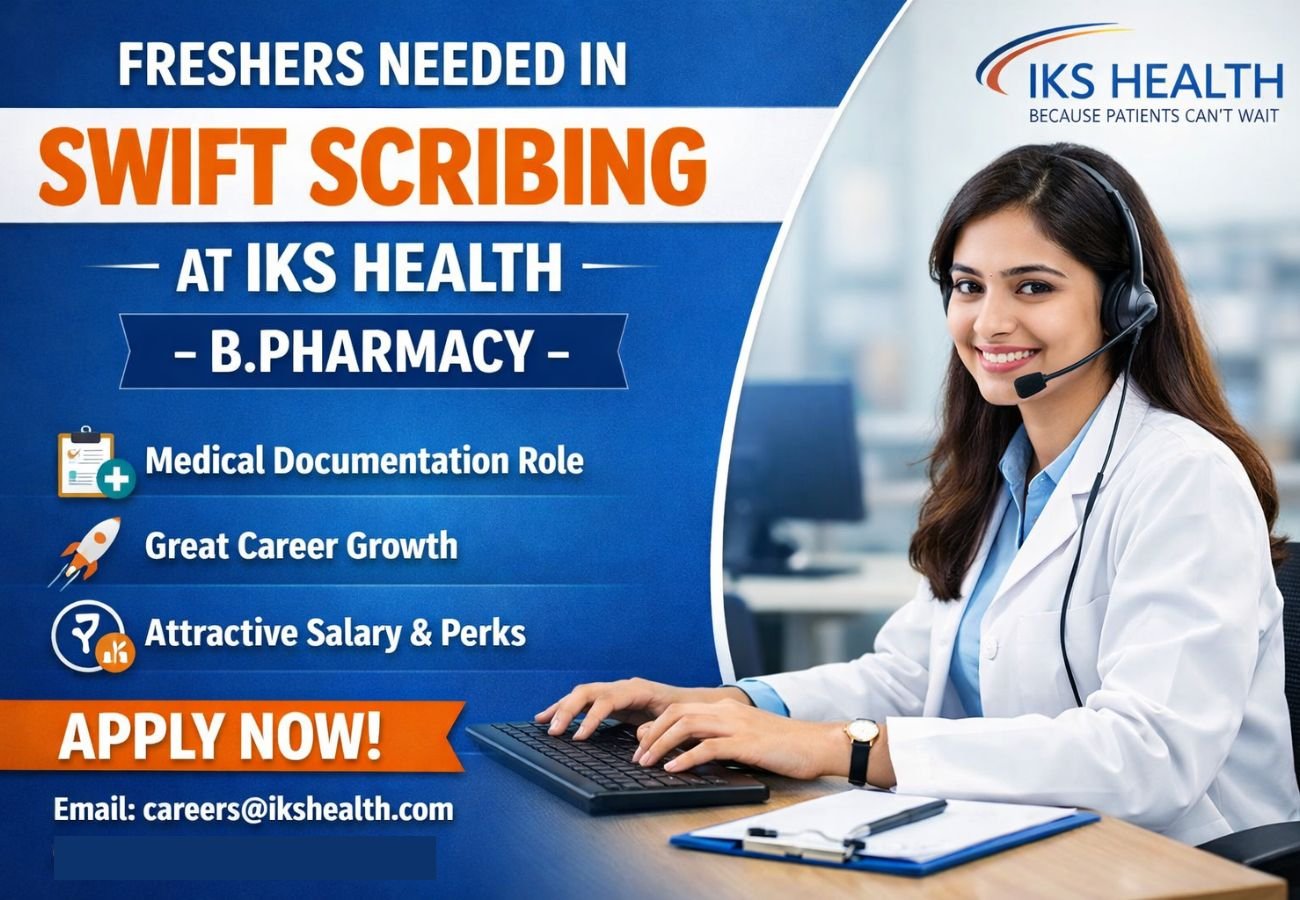 Freshers Needed In Swift Scribing At IKS Health