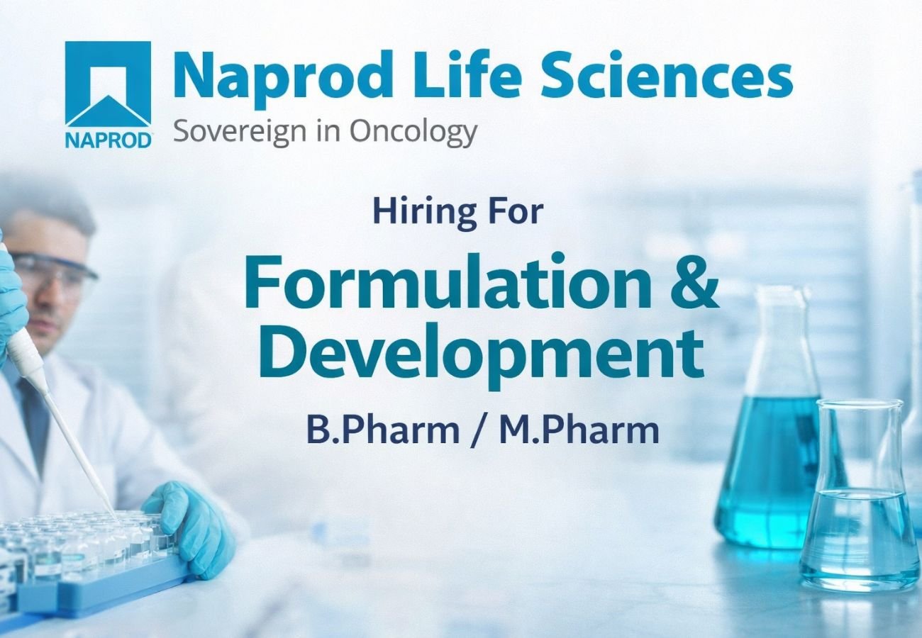 Naprod Life Sciences Hiring For Formulation & Development