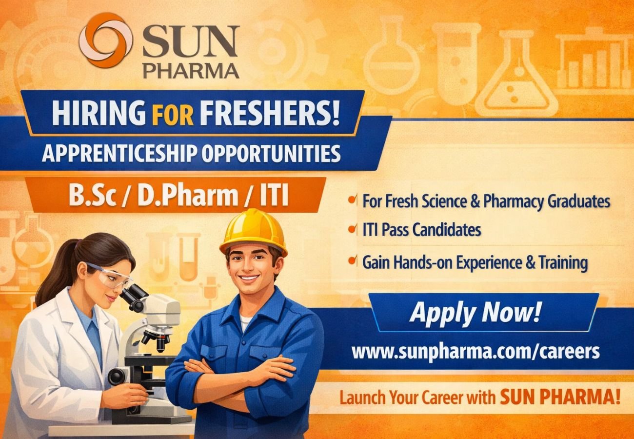Sun Pharmaceutical Hiring For Freshers Apprenticeship