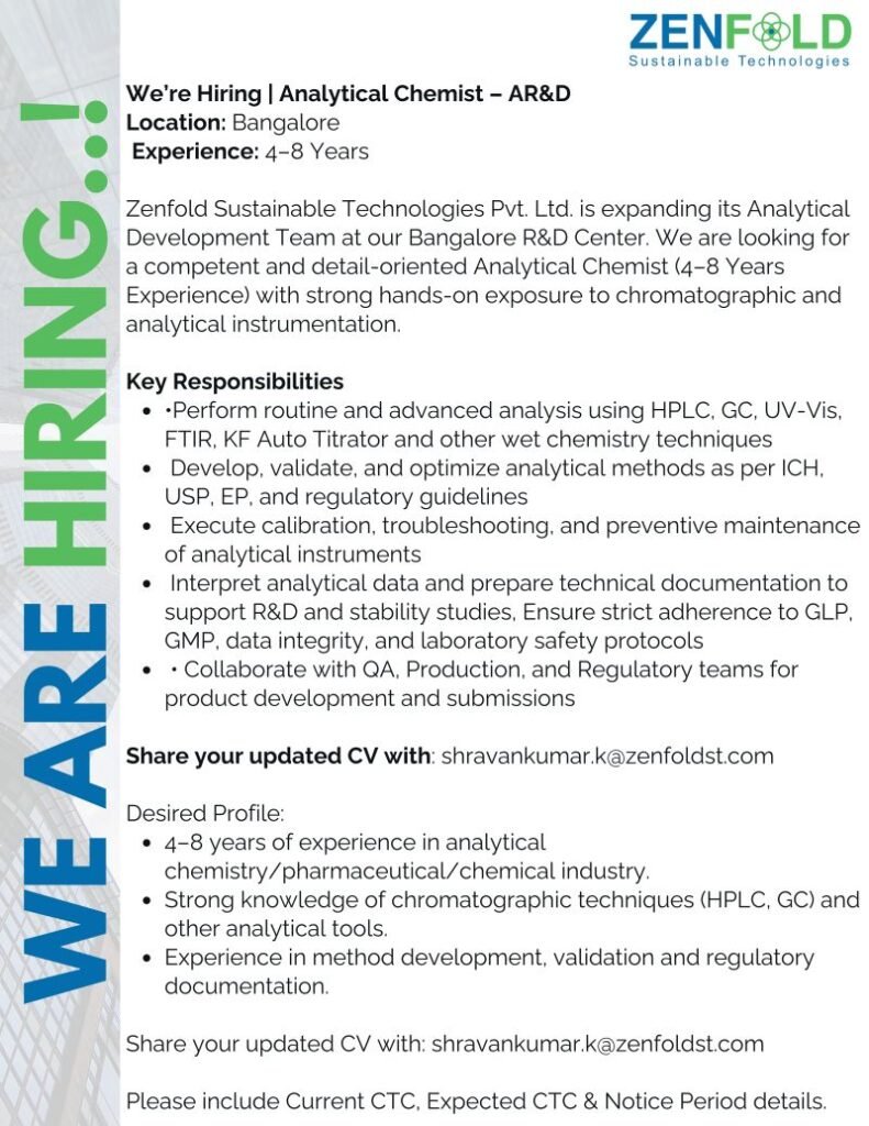 Zenfold Sustainable Hiring For Analytical Research & Development (AR&D)