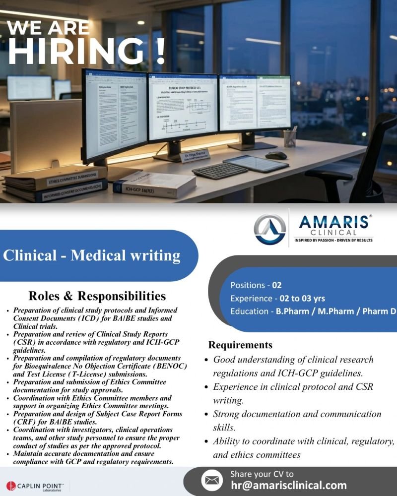 Amaris Clinical Hiring For Clinical Medical Writer