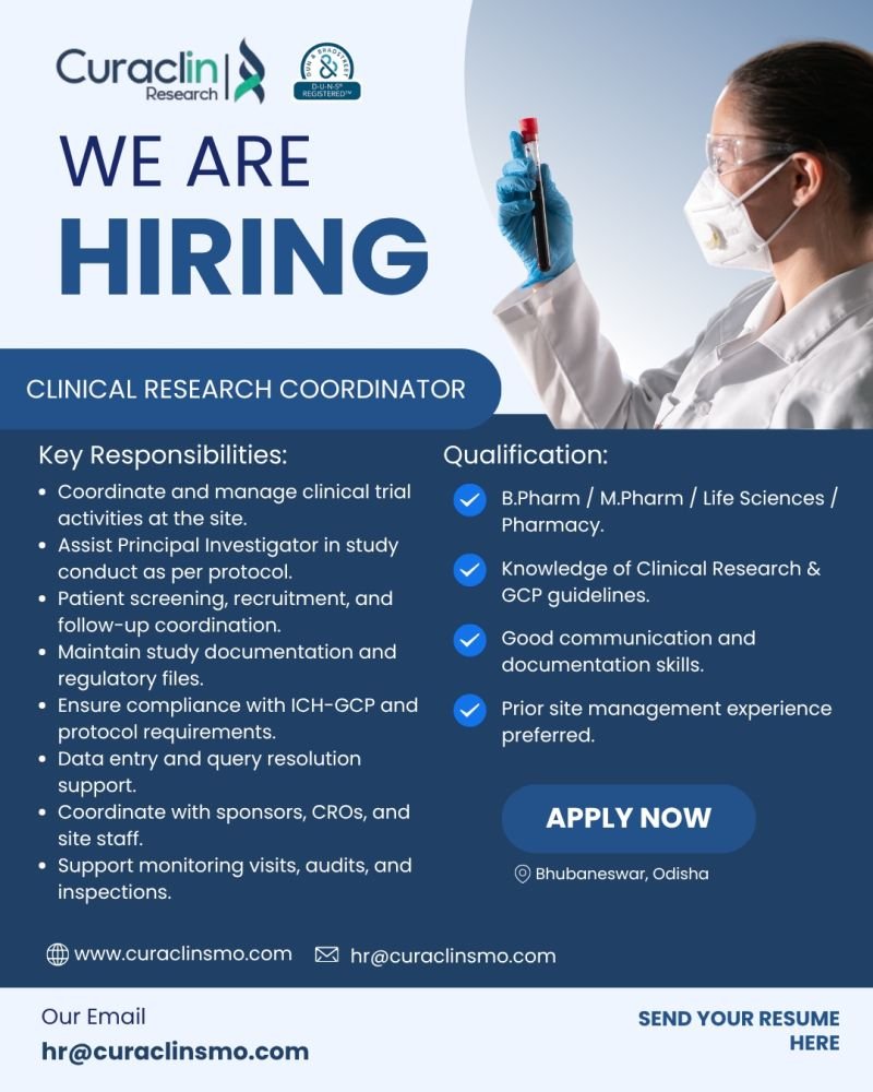 Curaclin Hiring For Clinical Research Coordinator Curaclin Hiring For Clinical Research Coordinator