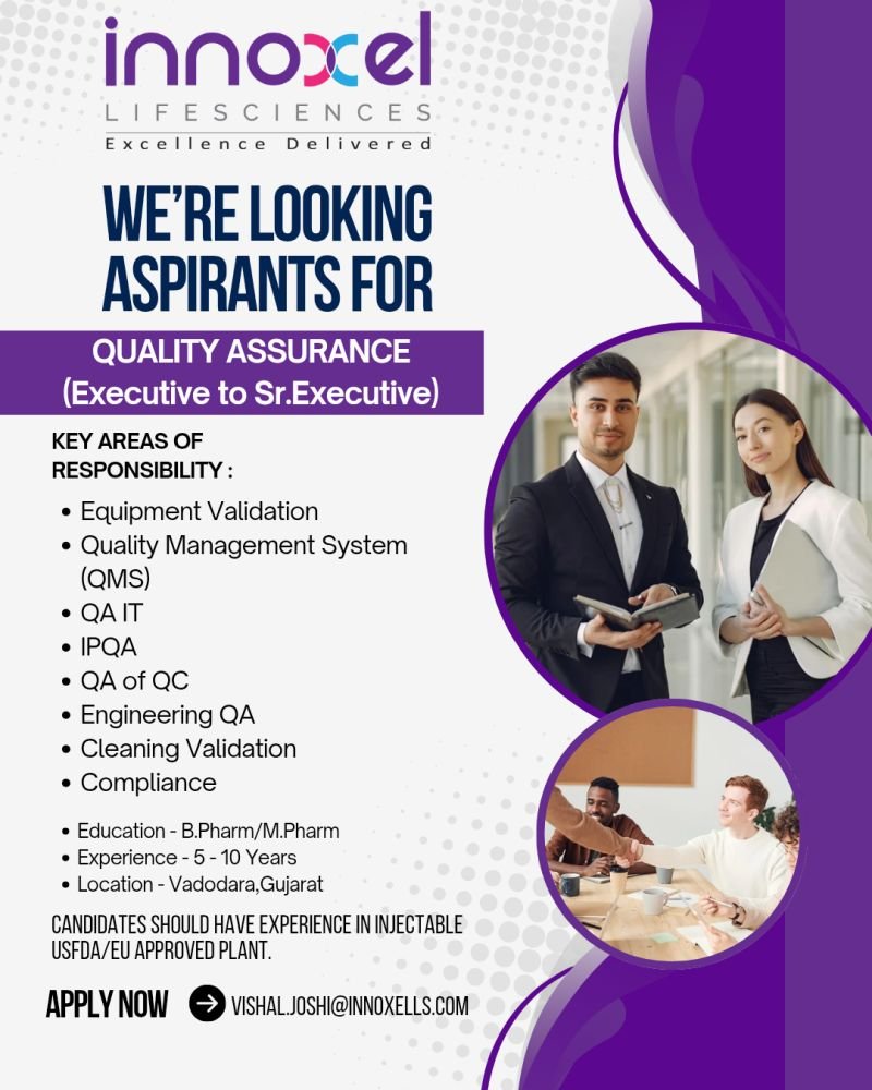 Innoxel Lifesciences Hiring For Quality Assurance Innoxel Lifesciences Hiring For Quality Assurance