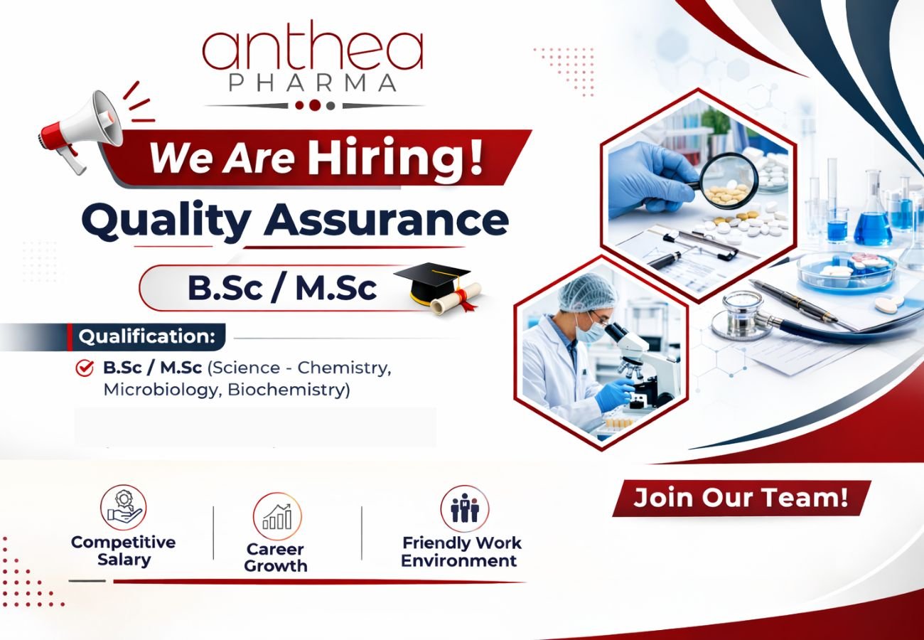 Anthea Pharma Hiring For Quality Assurance