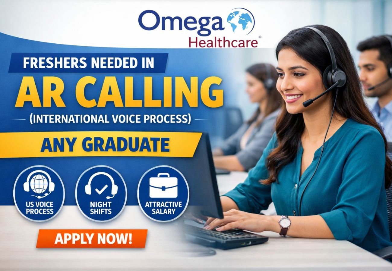 Freshers Needed In AR Calling (International Voice Process) At Omega Healthcare