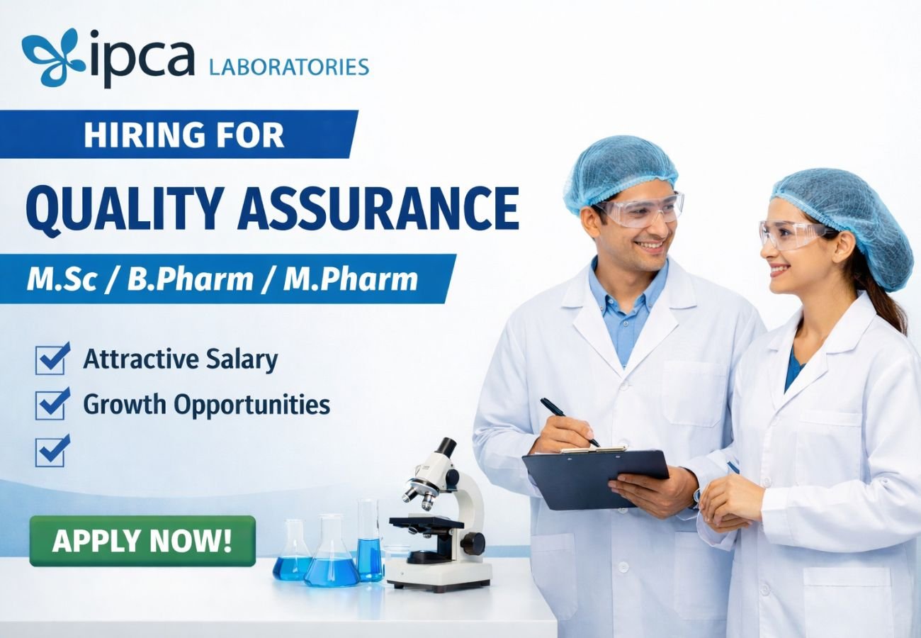 IPCA Laboratories Hiring For Quality Assurance