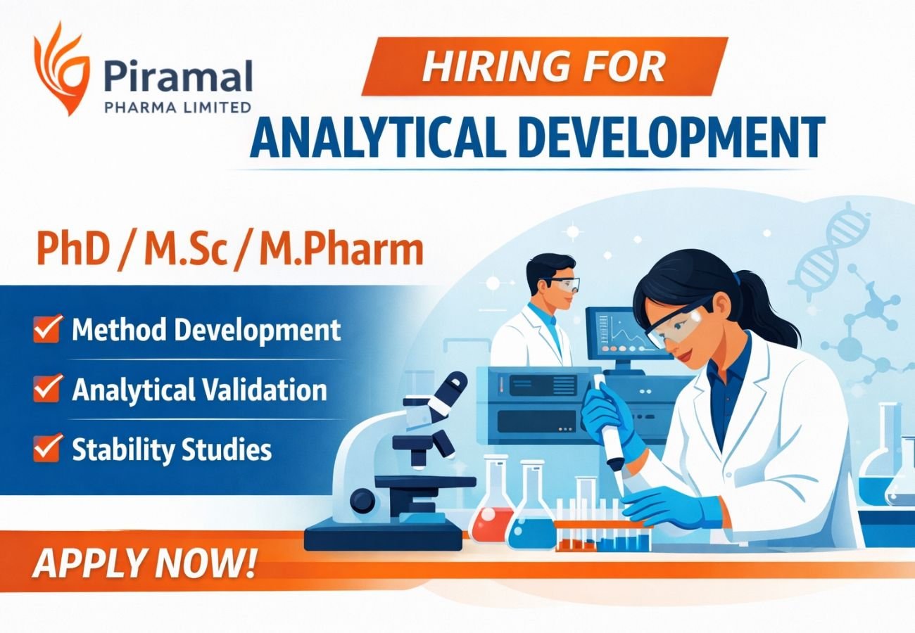 Piramal Pharma Limited Hiring For Analytical Development