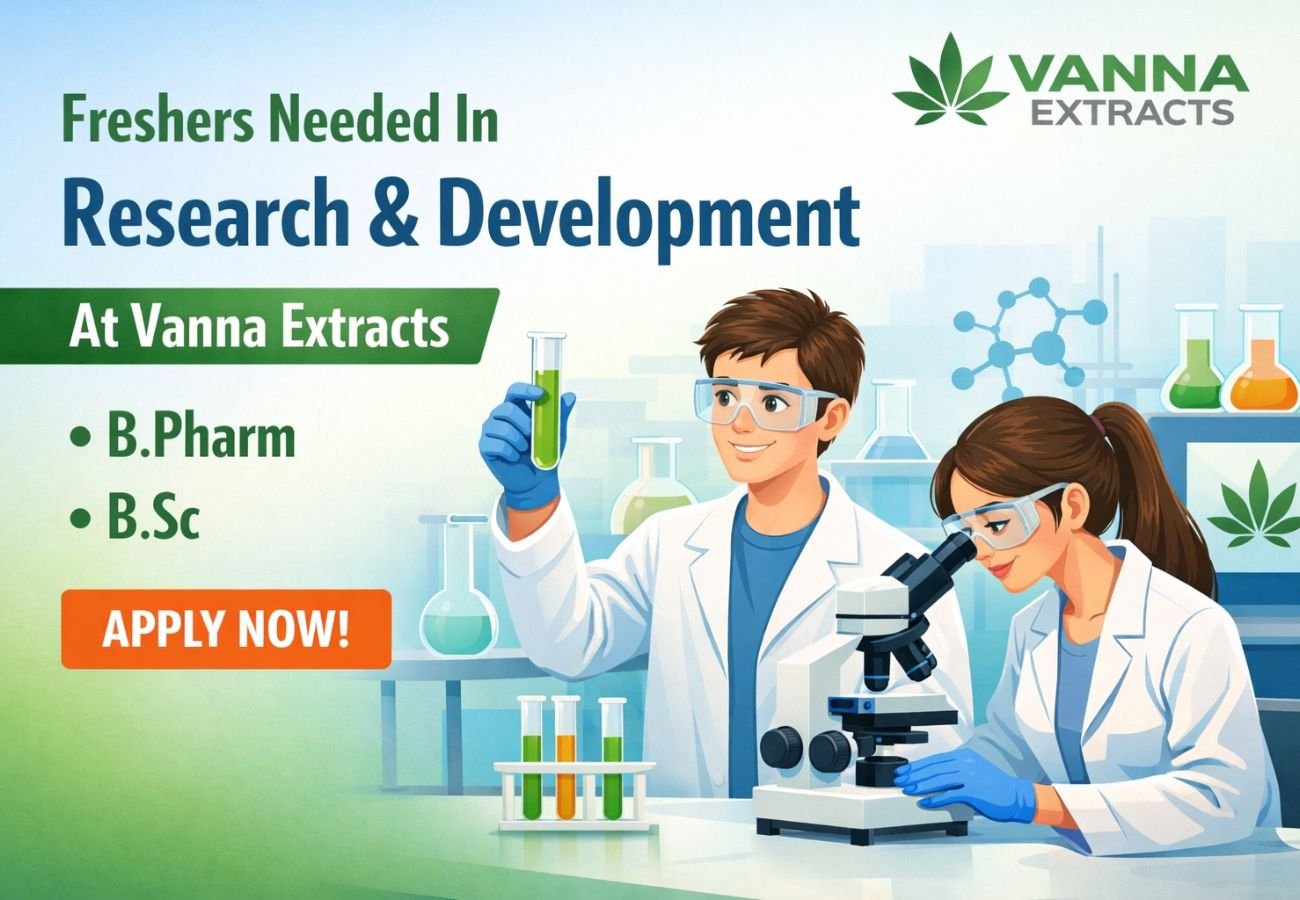 Freshers Needed In Research & Development At Vanna Extracts