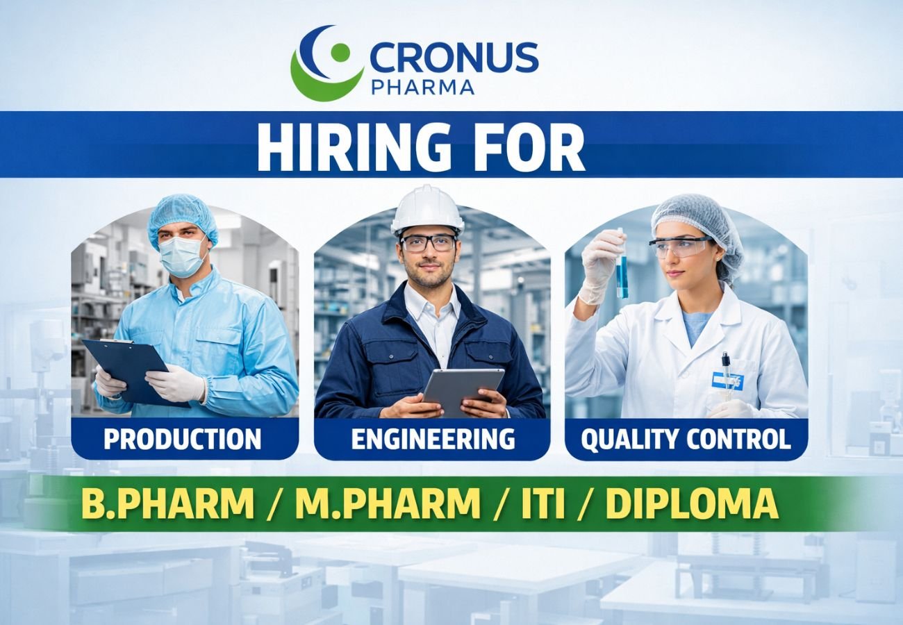 Cronus Pharma Hiring For Production / Engineering / Quality Control