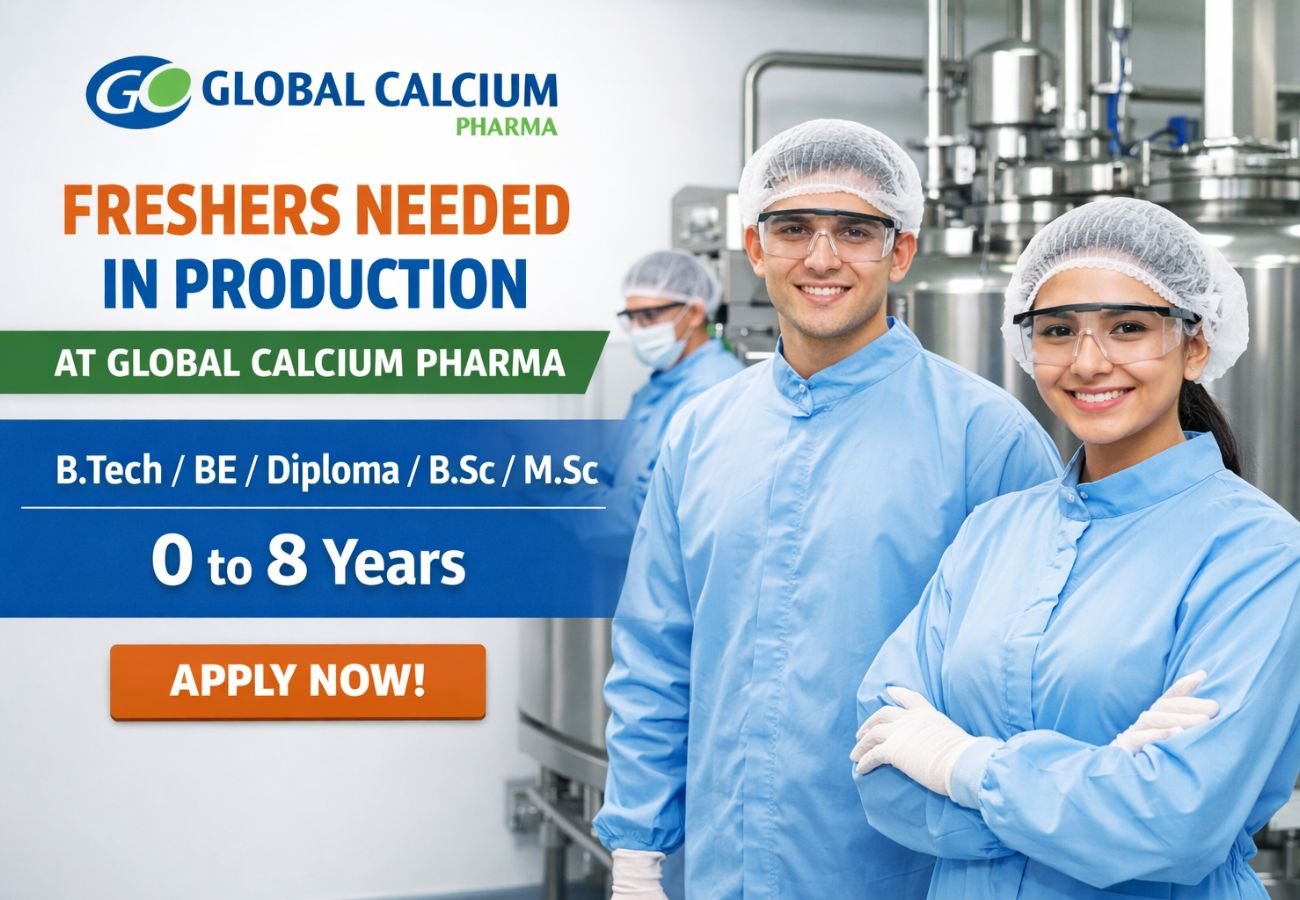 Freshers Needed In Production At Global Calcium Pharma