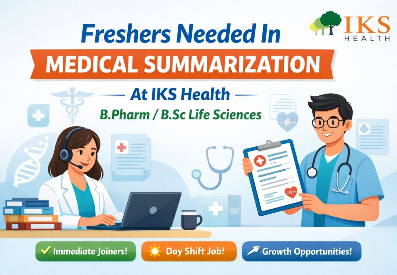 Freshers Needed In Medical Summarization At IKS Health