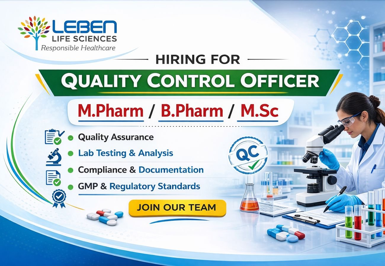 Leben Life Sciences Hiring For Quality Control Officer