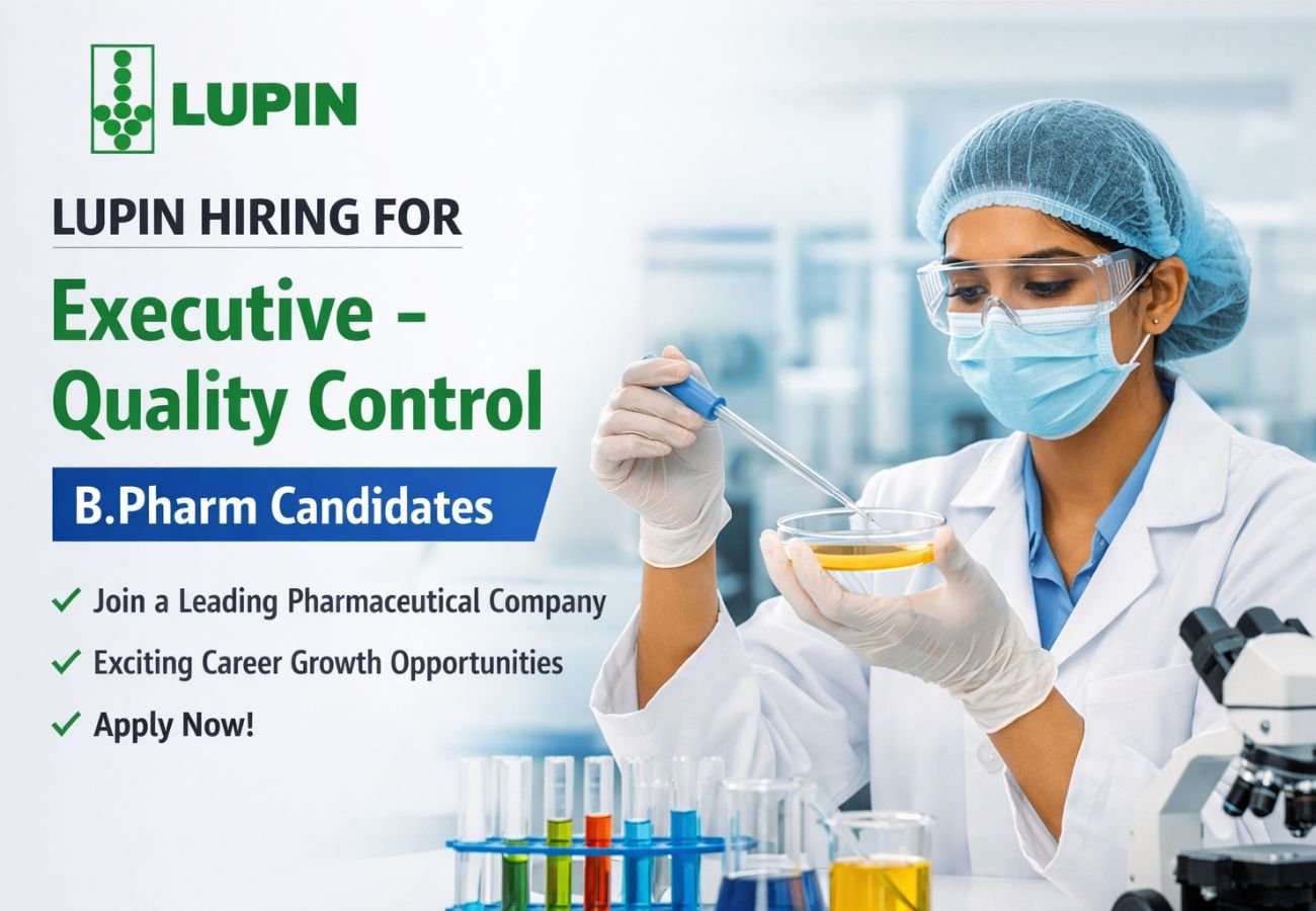 Lupin Hiring For Executive- Quality Control