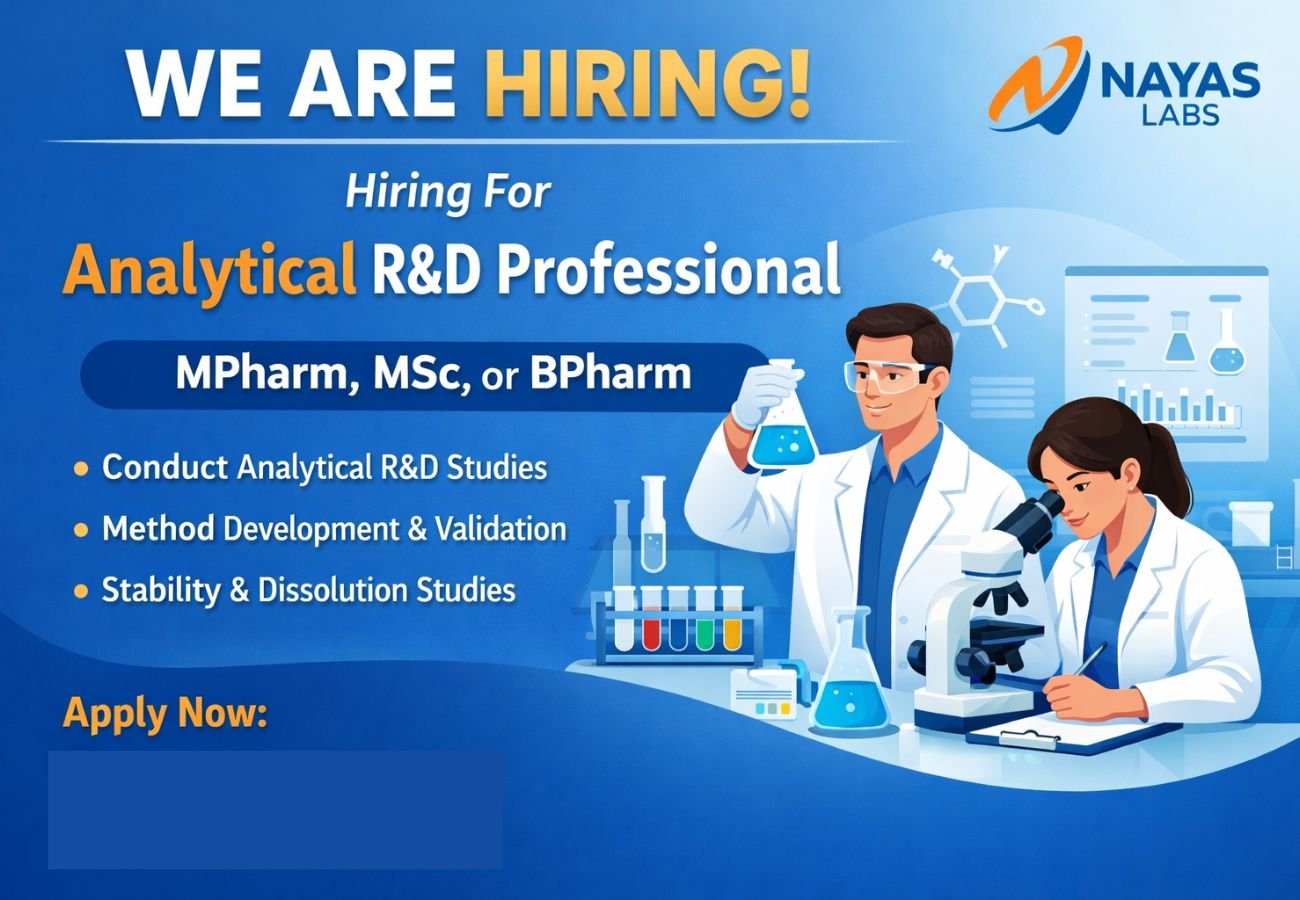 Nayas Labs Hiring For Analytical R&D Professional