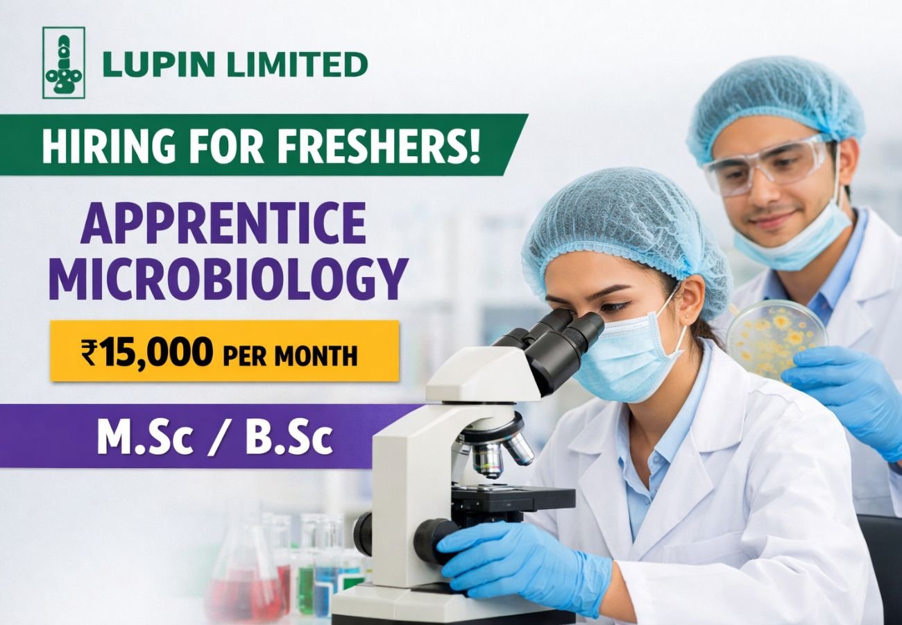 Lupin Limited Hiring For Freshers Apprentice Microbiology