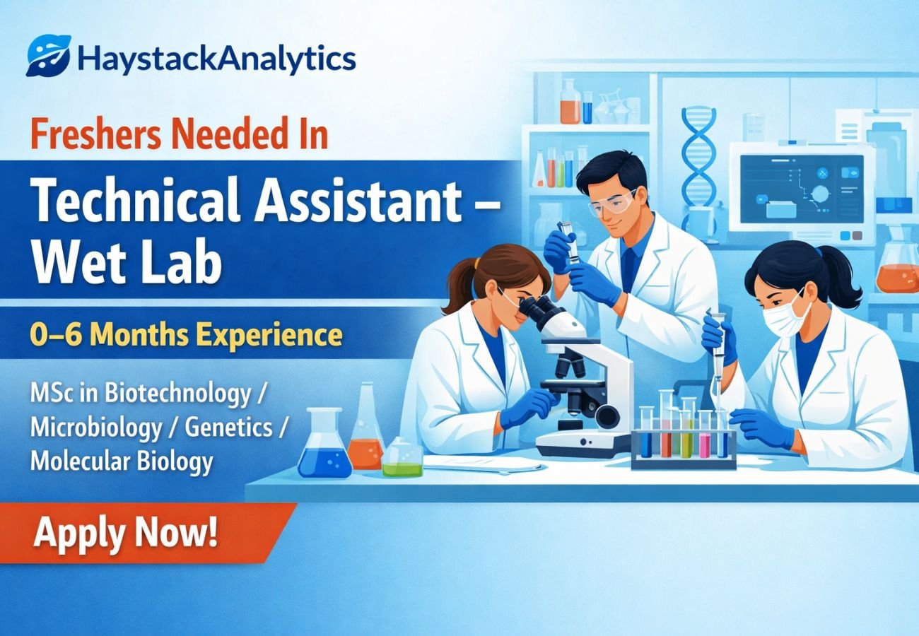 Freshers Needed In Technical Assistant – Wet Lab At HaystackAnalytics
